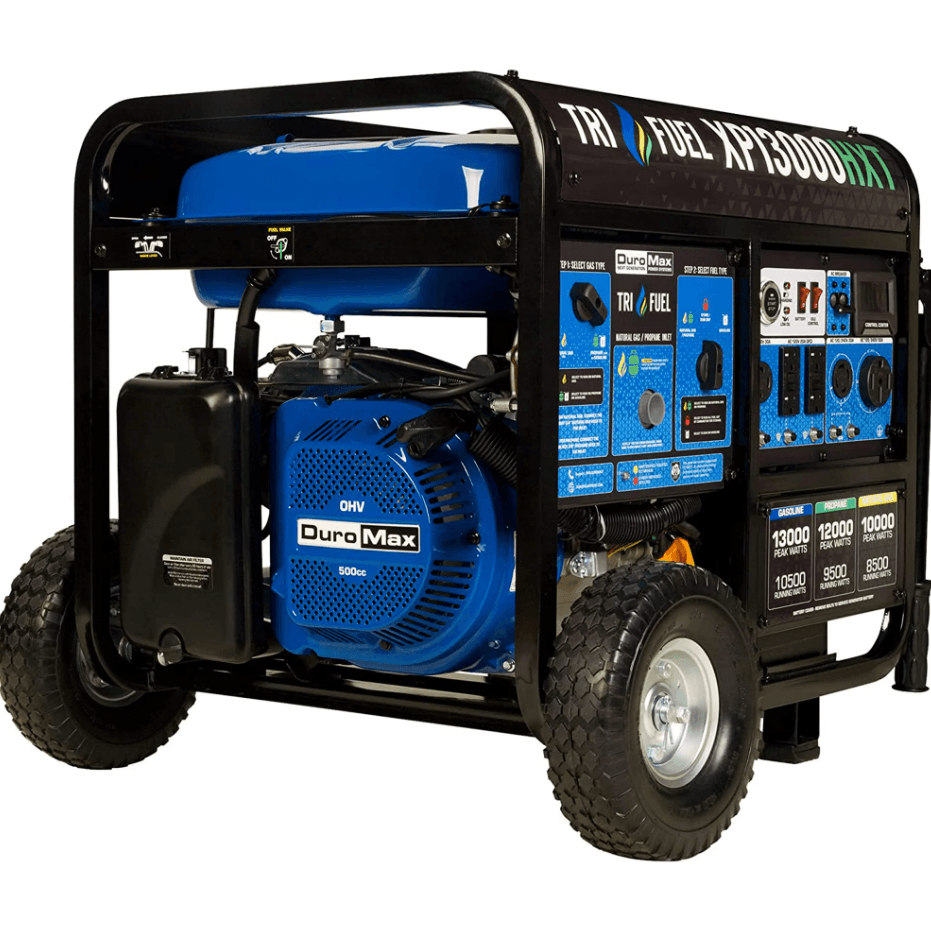 DuroMax XP13000HXT 13,000 Watt Electric Start Tri-Fuel Natural Gas/Propane/Gas Powered Portable Generator w/ CO Alert - Image 1