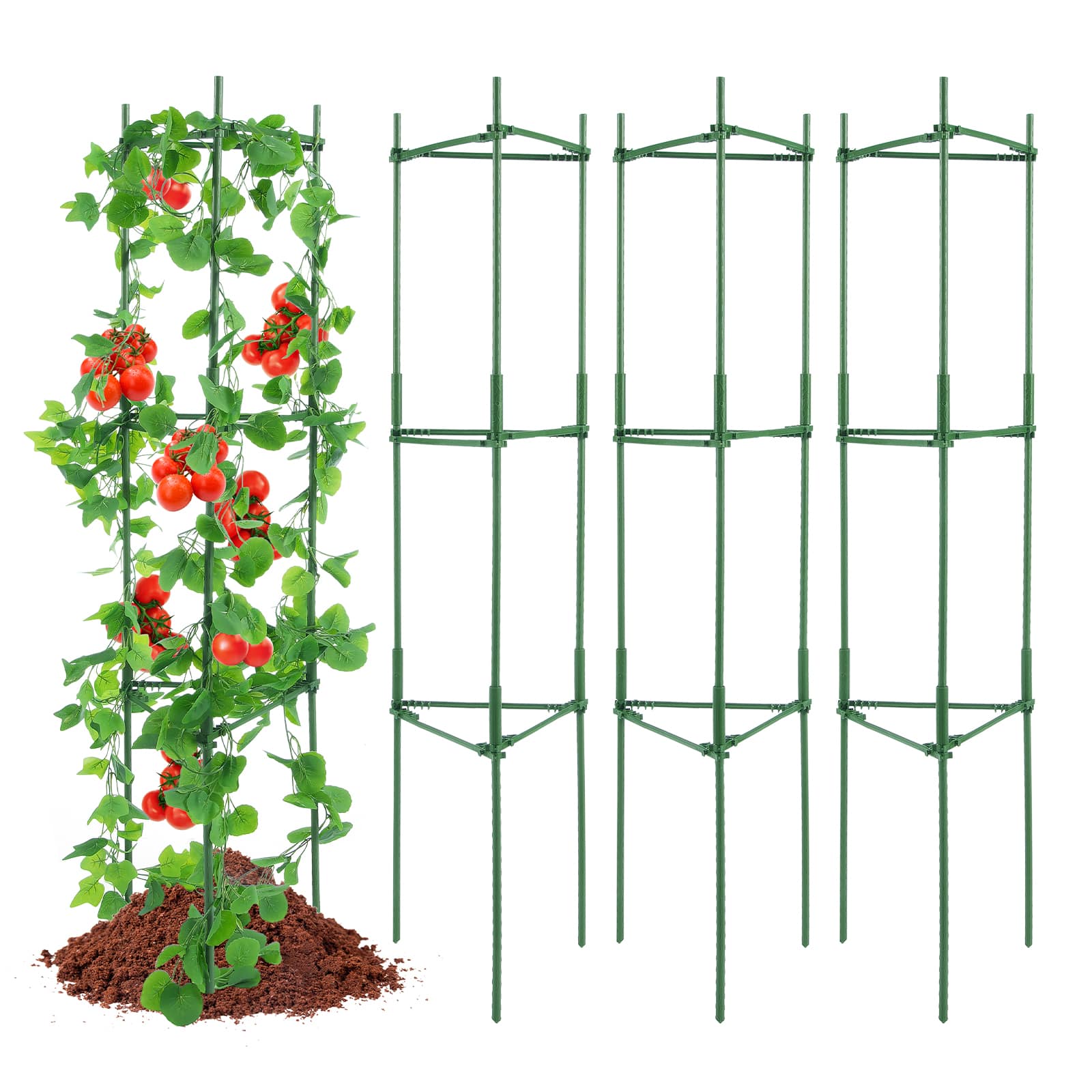VEVOR Stackable Tomato Cages, 63 in, 4-Pack - Image 1